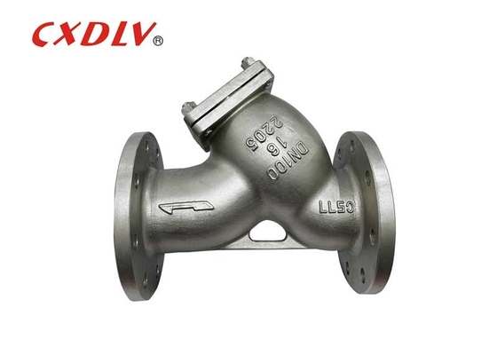Duplex Stainless Steel Y Strainer Valve CF8/CF8M DN 100 Koneksi Flange