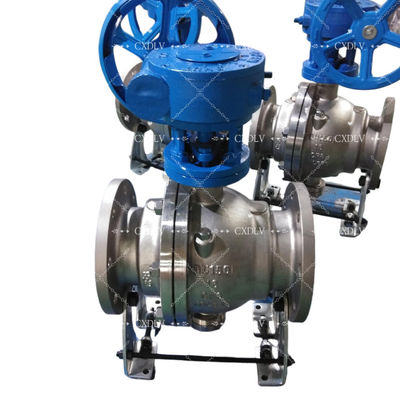 Baja tahan karat Baja Karbon Tetap Manual Flanged Ball Valve Untuk Gas Minyak Air