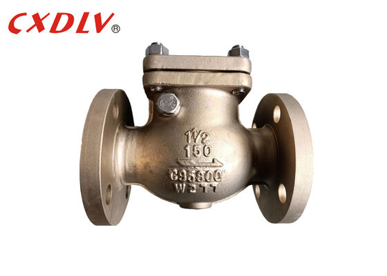 C95800 Aluminium Bronze Swing Check Valve 150LB Penghubung Flange Tinggi untuk Marinir