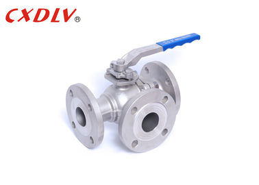 Kinerja tinggi 3 Way Ball Valve Stainless Steel Port Penuh PN40 T / L Port