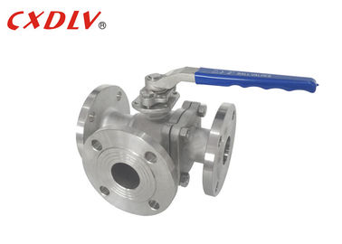 Full Bore SS 3 Way Flanged Ball Valve T / L Port Floating Valve
