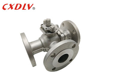 3Way Ball Valve Tipe T stainless steel DN25 DN50 DN65 DN 100 Pneumatic Electric