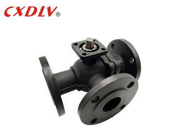 Flange End Cast Steel L-port 3 Way Flanged Ball Valve PN16 4 Inch Pemasangan Langsung untuk Otomatisasi