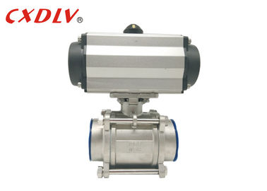 Katup Pneumatik Industri Aktuasi Putar 1000WOG Stainless Steel Ball Valve