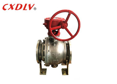 Pengoperasian Flange End Gear Trunnion Type Ball Valve Casting Stainless Steel dengan Worm Gear
