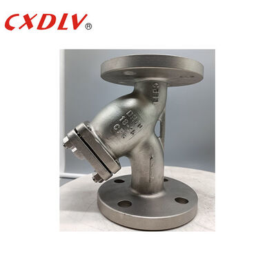 DN50 PN16 Y Strainer Valve 300Micron SUS304 Spring Washer Dengan Koneksi Flange