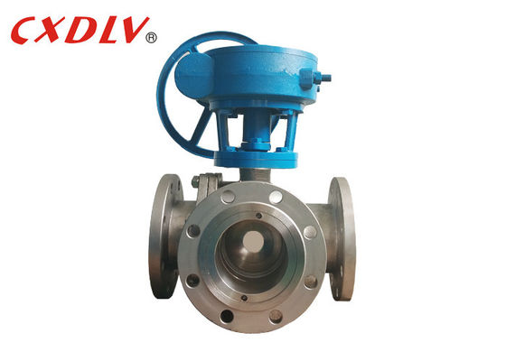 PTFE Seat T Port Gear Operation SS 150LB 3 Way Ball Valve