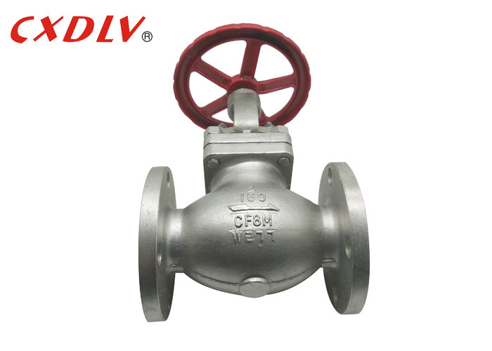 Kelas API 150LB Baja tahan karat CF8M Flange Globe Valve 8 Inch 12 Inch Plug Bentuk