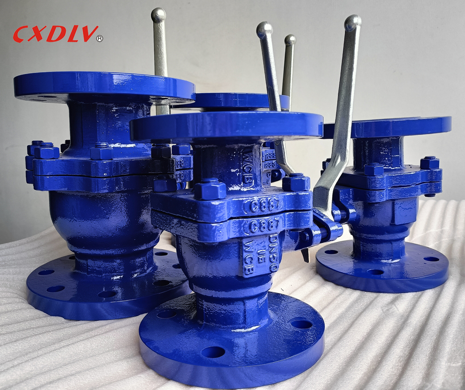 A216 Gr.WCB Flanged Ball Valve 2 Piece Parts dengan Handle Lever PN16