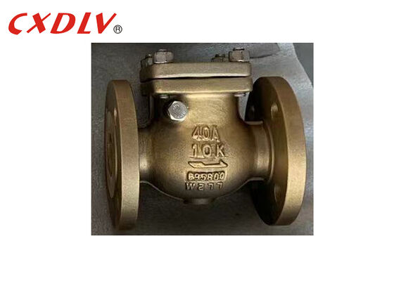 Aluminium Perunggu C95800 Flange Ends One Way Swing Check Valve JIS10K Untuk Marinir