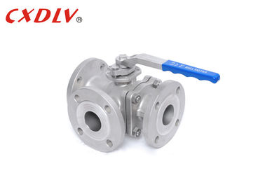 Kinerja tinggi 3 Way Ball Valve Stainless Steel Port Penuh PN40 T / L Port