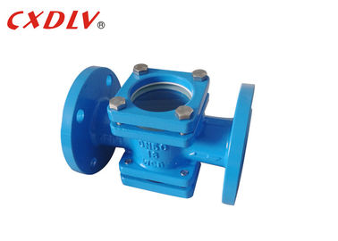 PN16 Aliran Industri Pengecoran Kaca Baja WCB DN50 Biru Menyesuaikan Warna