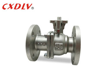 Dua Potongan Stainless Steel Ball Valve Ganda Flange Struktur Bore Penuh Plateform Tinggi