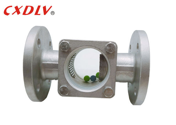 SS321 Floating Ball Flanged Sight Glass Dengan Koneksi Flange Pyrex ANSI150LB