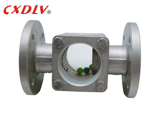ANSI CF8 Straight Through Flanged Sight Glass Dengan Bola Di Dalam