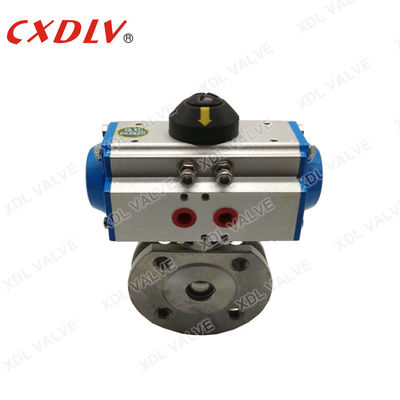 Mengurangi Bore Pneumatic Actuator Wafer Ball Valve DN200