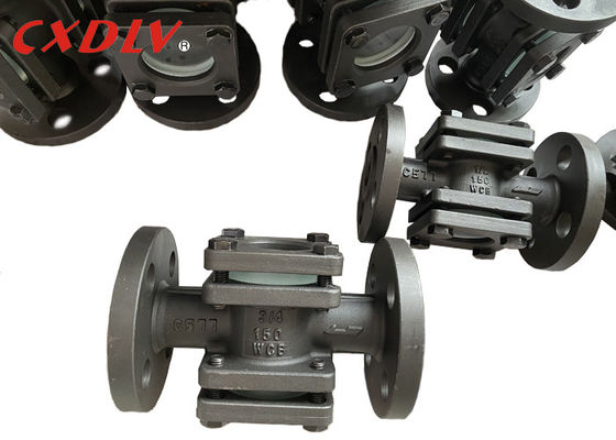 150LB WCB Flanged Sight Glass RF Connection Dengan Double Windows