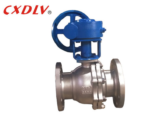 PN25 CF8 Soft Sealing Worm Gear Dioperasikan Ball Valve Untuk Minyak